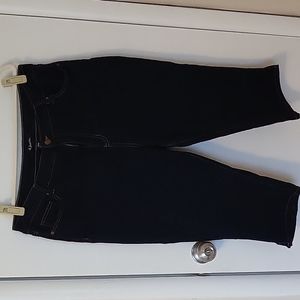 D Jeans dark blue split hem capris 20W
